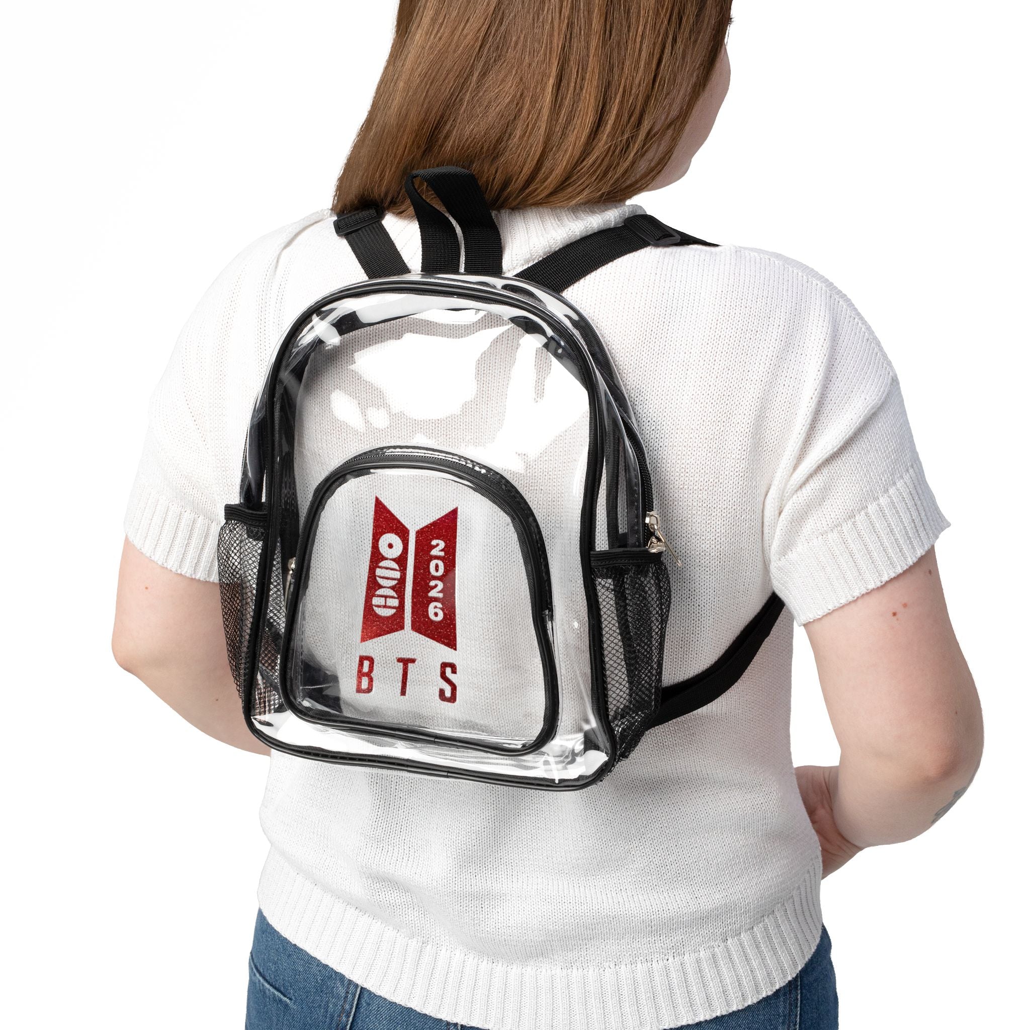 Clear Stadium Backpack – Red Concert Edition (K-Pop Inspired)