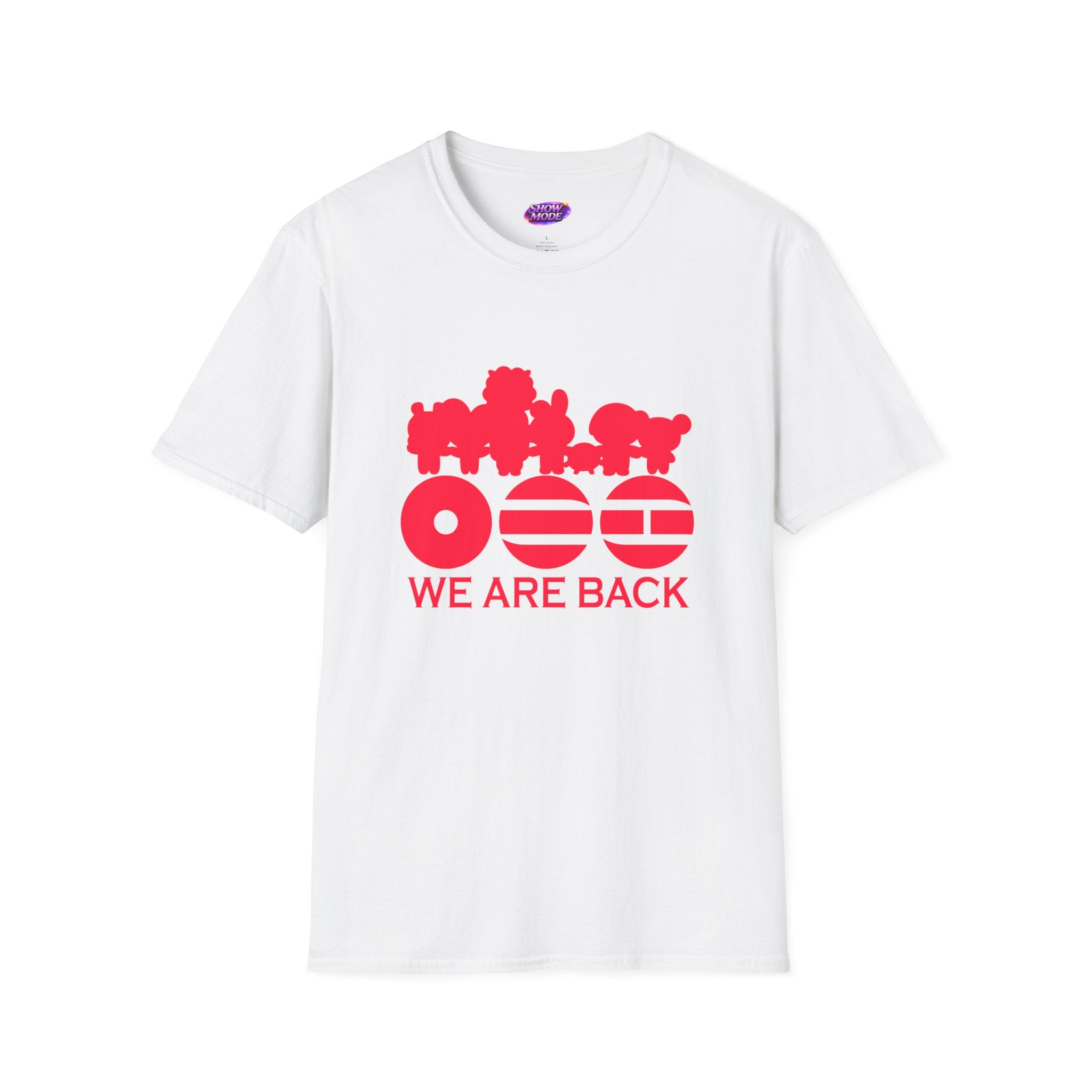 We Are Back Concert Tee – Red Graphic Fan Shirt
